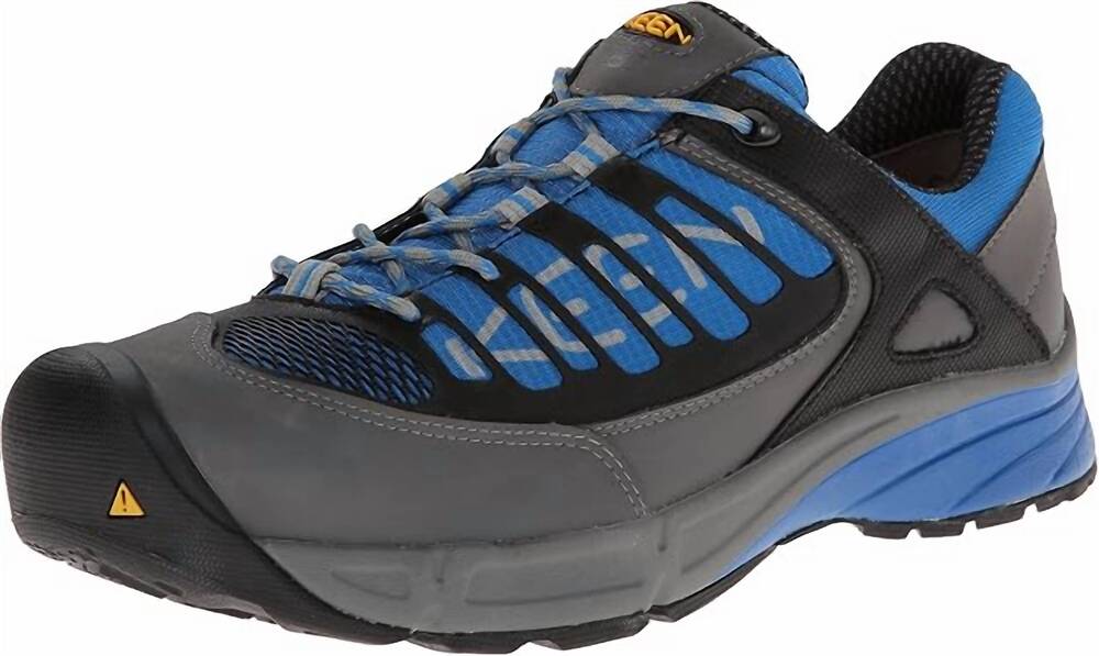NEW KEEN men's aurora low esd work shoe in gargoyle/imperial blue